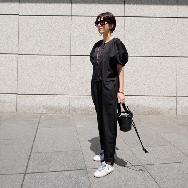 2024SS マチャット ハーフスリーブオールインワンブラック