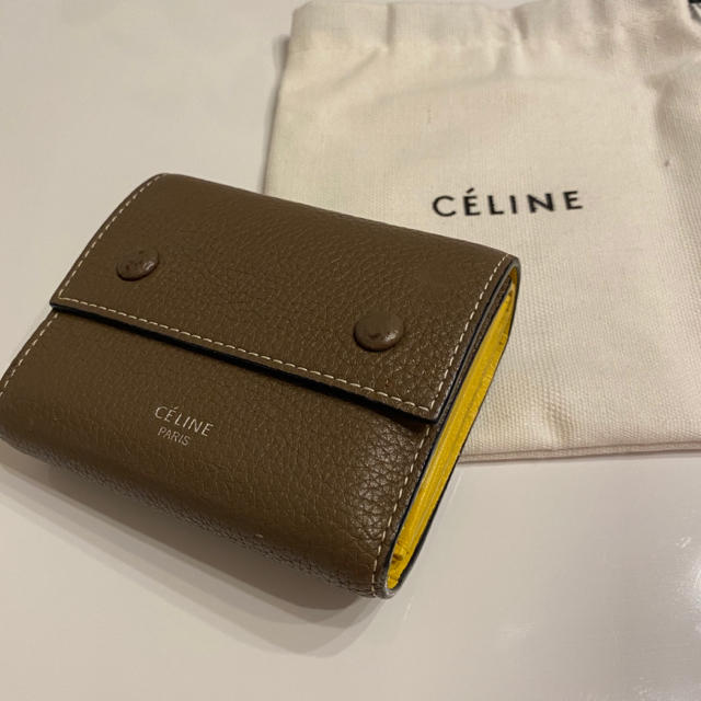 美品】CELINE セリーヌ 長財布 バイカラー ブラック×マスタード
