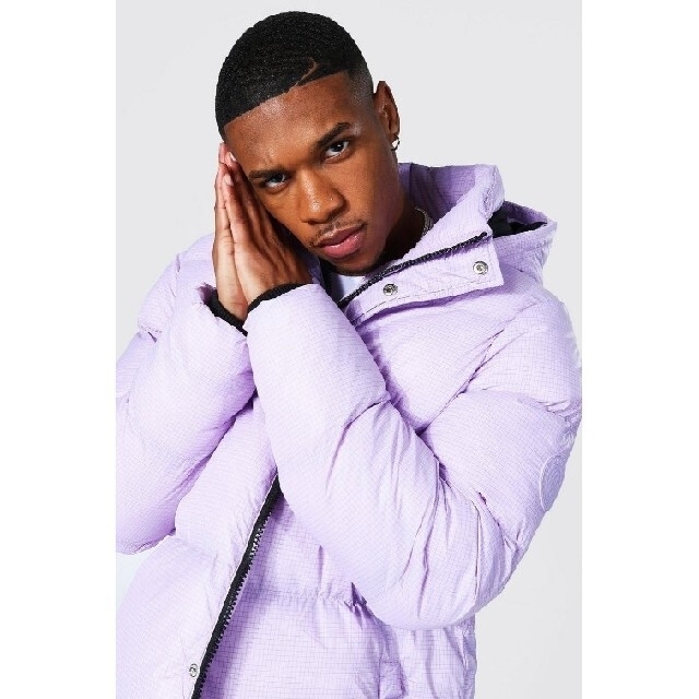 boohoo - Boohoo ロングダウンジャケット パープル 紫 ライラック 新品