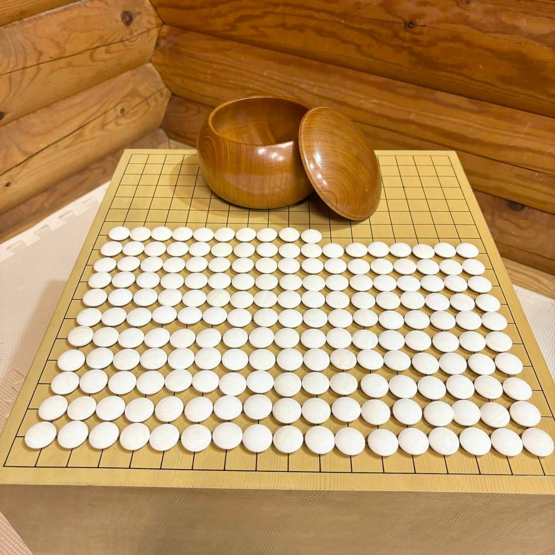 碁盤 蛤 那智黒 碁石セット 大正時代 脚付き へそ有り 囲碁セット 木製