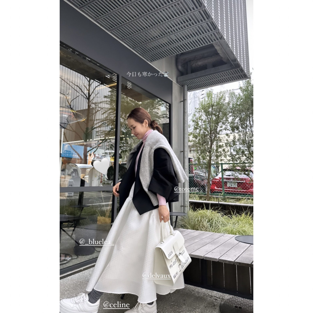 ブルレア Bluelea ジャガードスカート⁄チャコールグレー 38 bluelea