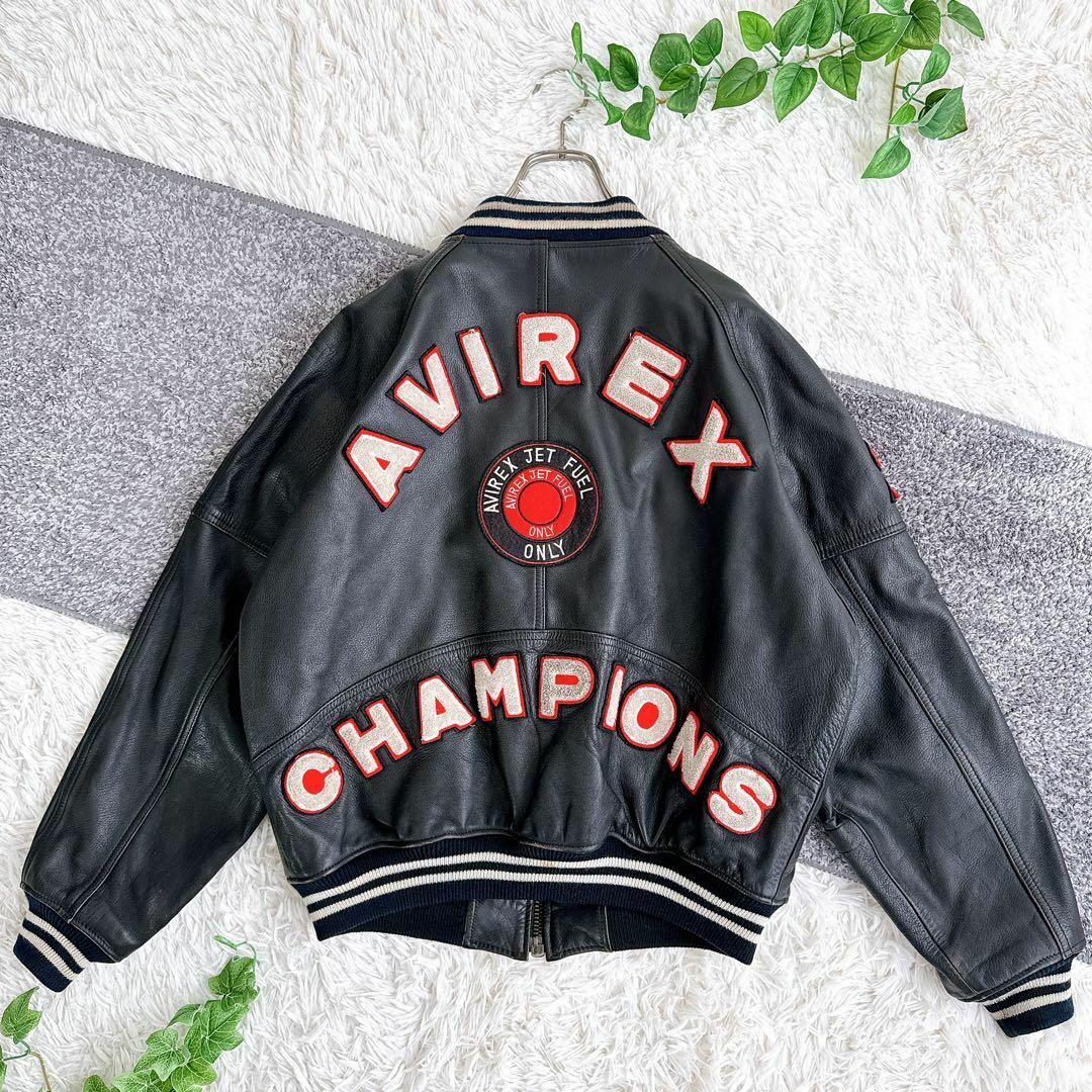 AVIREX - 希少 アビレックス スタジャン アーチロゴ レザージャケット