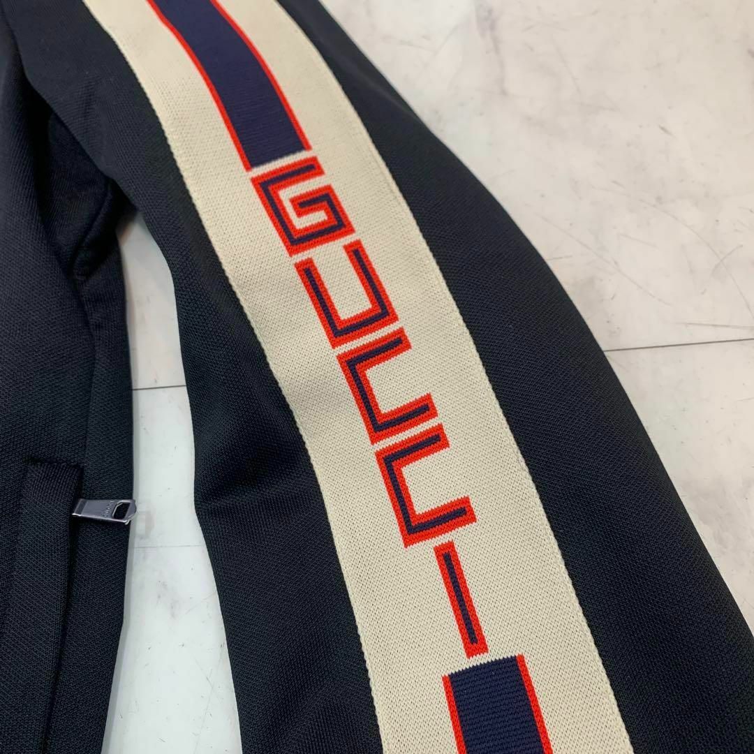 ☆超美品☆GUCCI トラックジャケット ロゴ シェリーライン 黒 Sサイズ