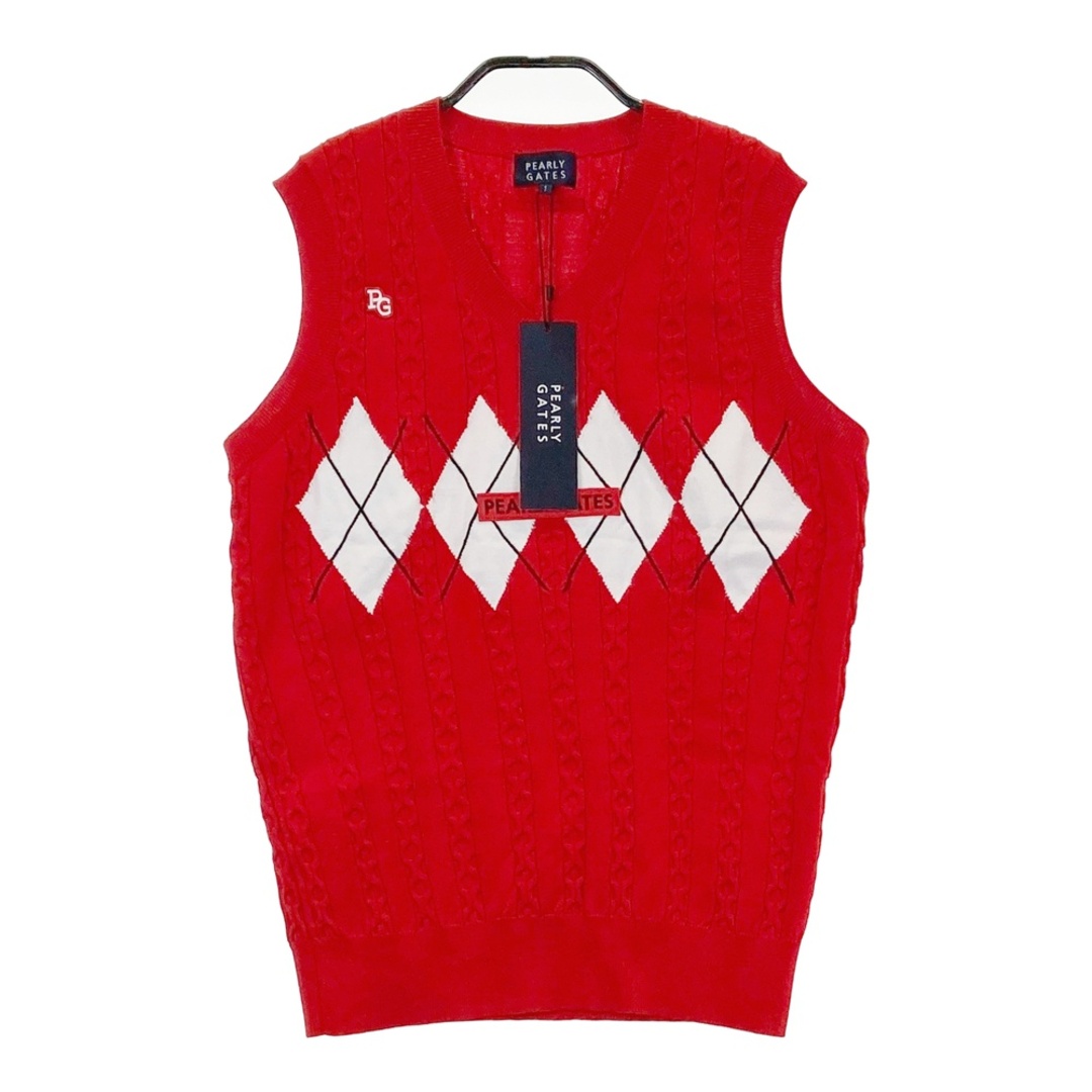 5 パーリーゲイツ ローカルポリ メゾンビッグロゴ Vネック ニット