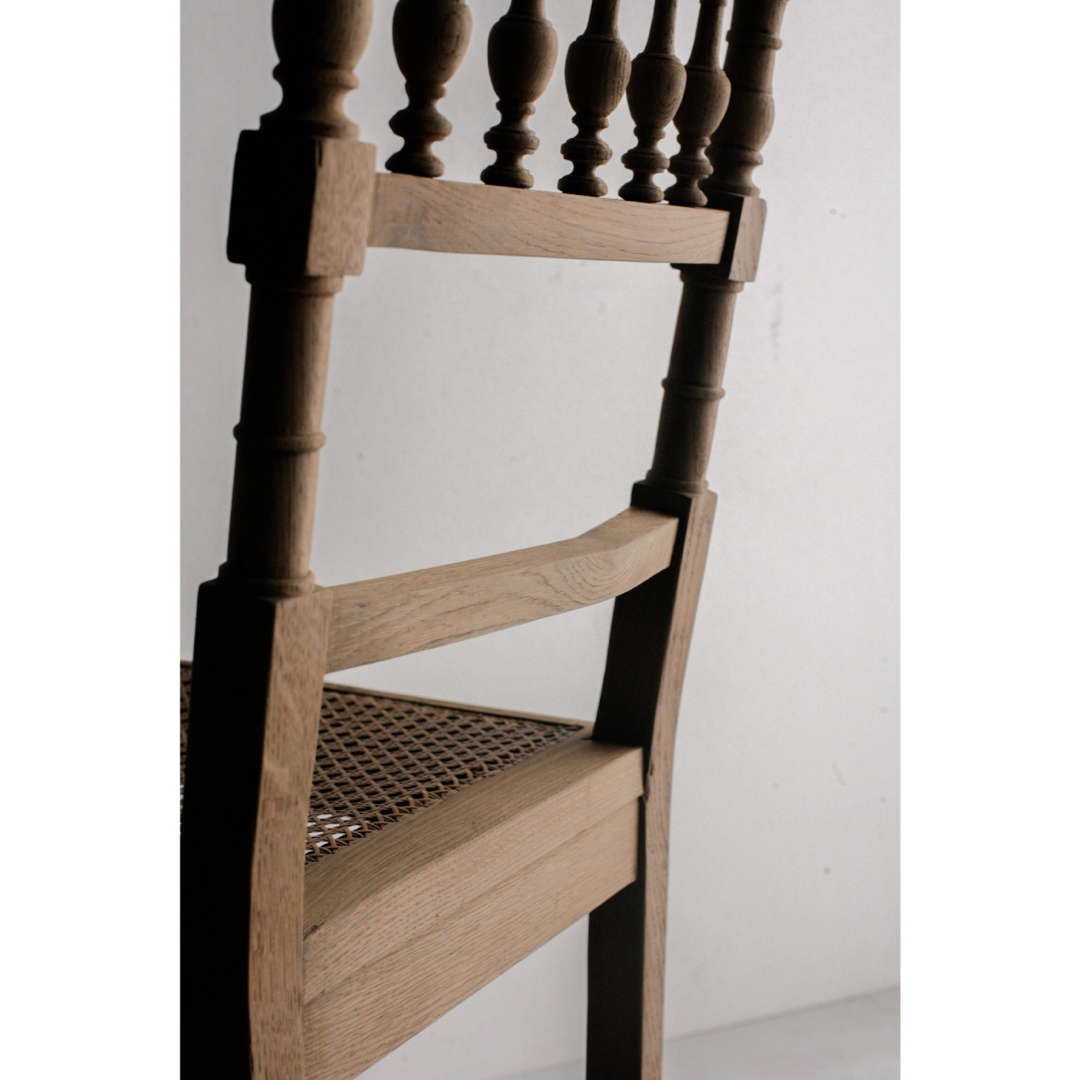 フランスアンティーク ペーパーコードチェア 無垢材 古家具