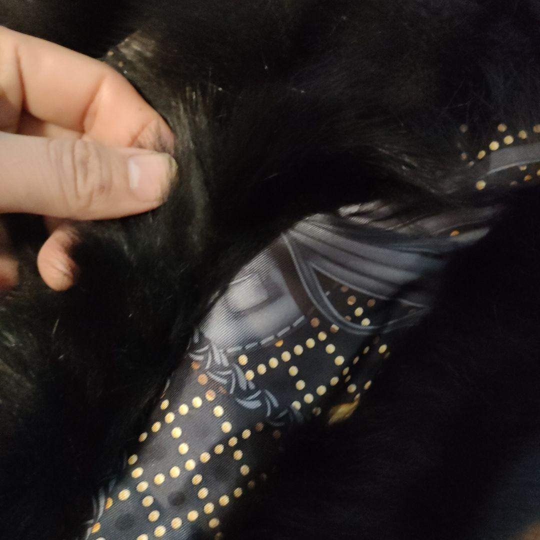 35 超美品 グッチ GUCCI フォックスファーネックウォーマー シルク100