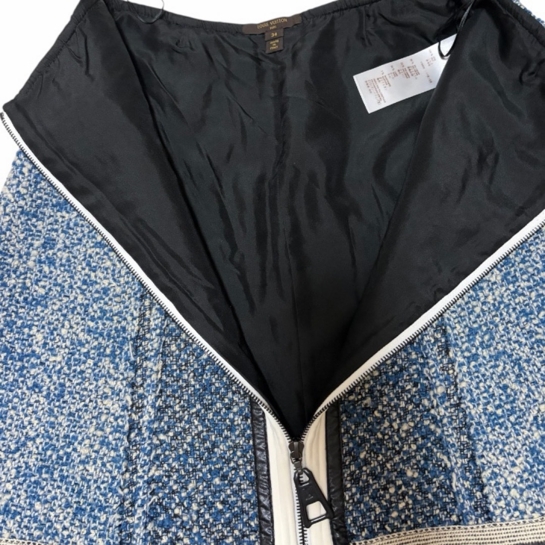 LOUIS VUITTON ツイード ジップアップ ミニスカート 34 美品