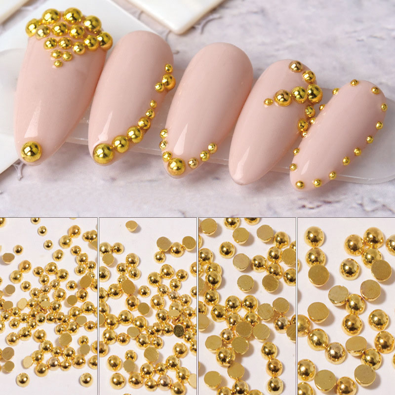 極小 メタルスタッズ 90-100個入り 半円 ジェルネイル パーツ