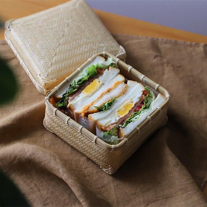 公長斎小菅｜弁当かご サンドイッチケース 角型 ナチュラル S
