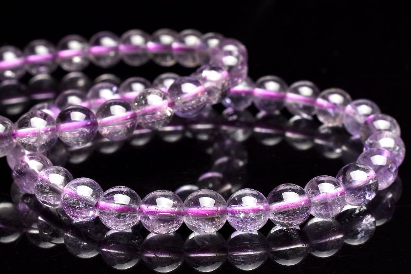 クリア パープルスーパーセブン 7mm ブレスレット 1個売り _B1295-7
