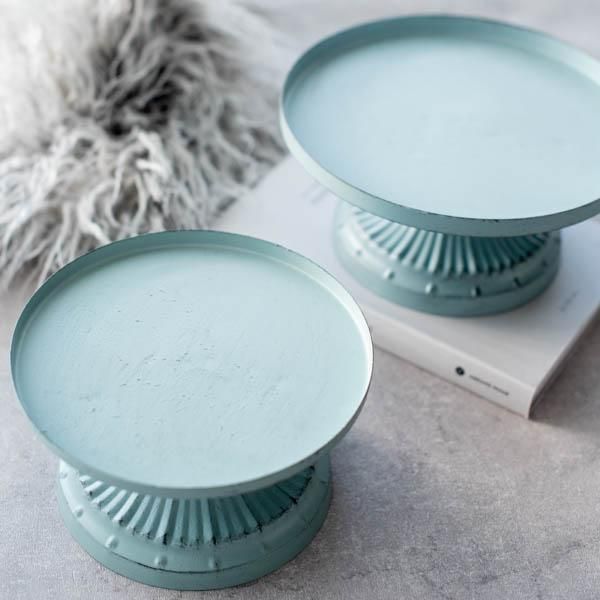 アンティークスタンド(ブルーグレー)/ケーキトレー アンティーク