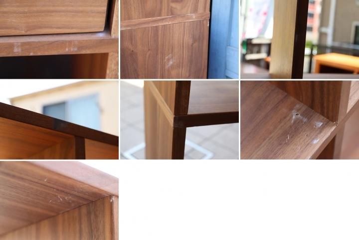 人気の無印良品(MUJI)のウォールナット材・3段・4列・スタッキング