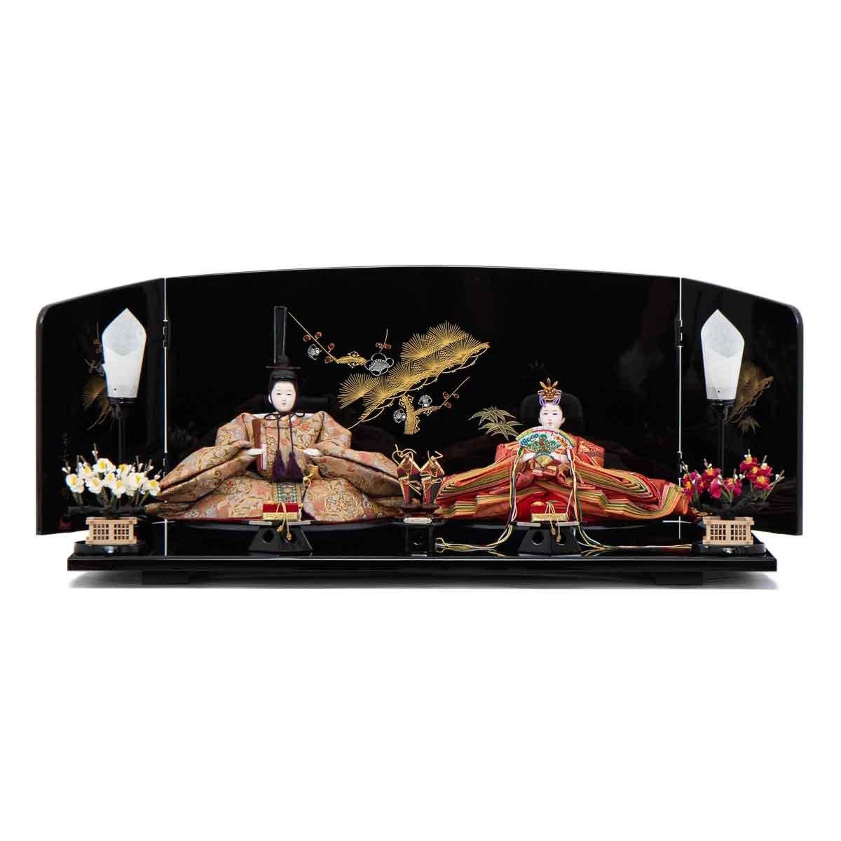 ひな人形 京十 親王飾り 津田逢生 沈金屏風【アウトレット特価品