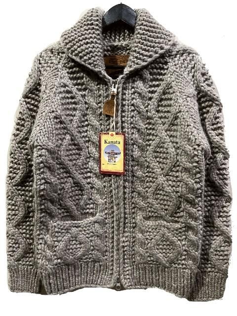 KANATA/カナタカウチンダイアモンドケーブルジップカウチンセーター