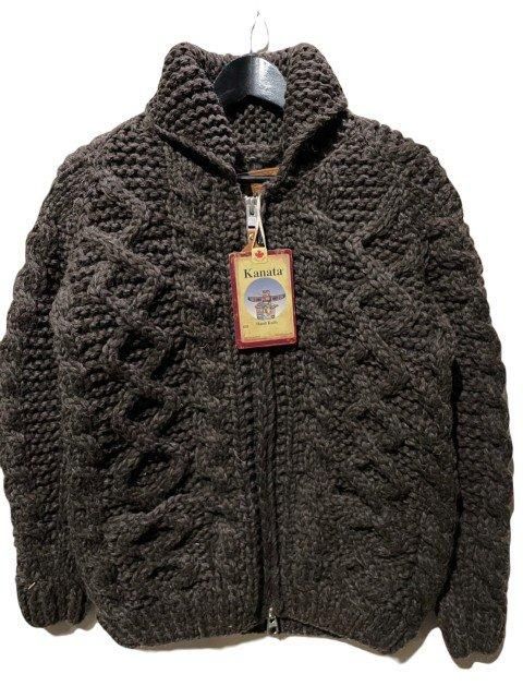 KANATA/カナタカウチンダイアモンドケーブルジップカウチンセーター