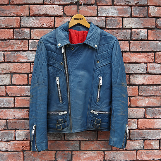 ロンジャン ブルー 英国製 ヴィンテージ リアルレザー イギリス