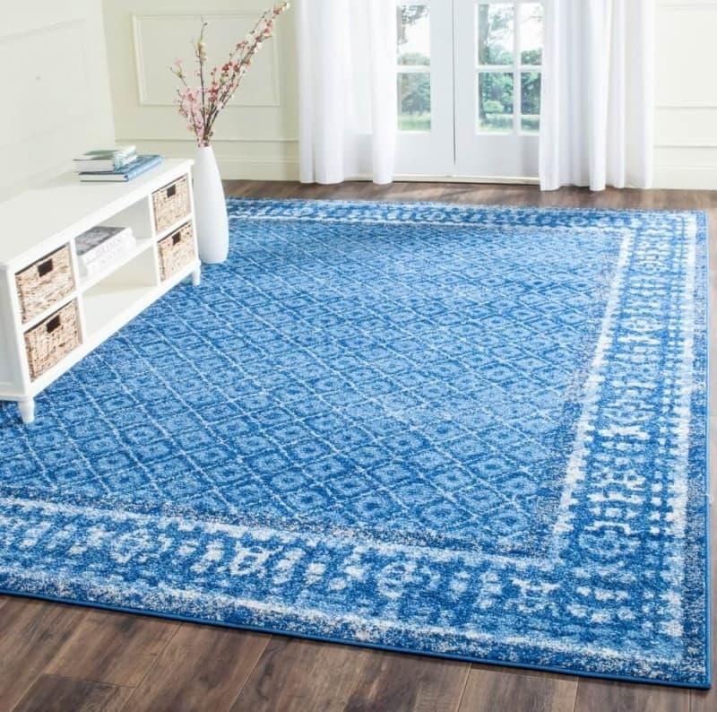 オリエンタル柄 オーバーダイデザイン 男前 ヴィンテージ風ラグ