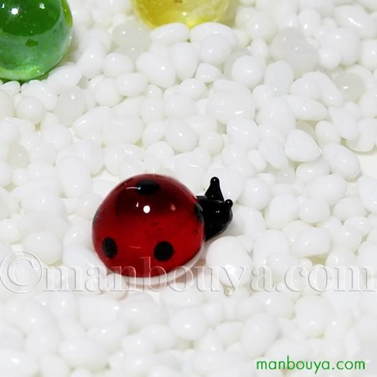 てんとう虫 グッズ ガラス細工 ミニチュア グラススクエア プチ