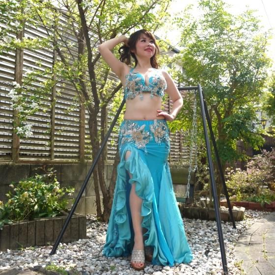 ターコイズ ベリーダンス オリエンタルセットアップ(エジプト製)