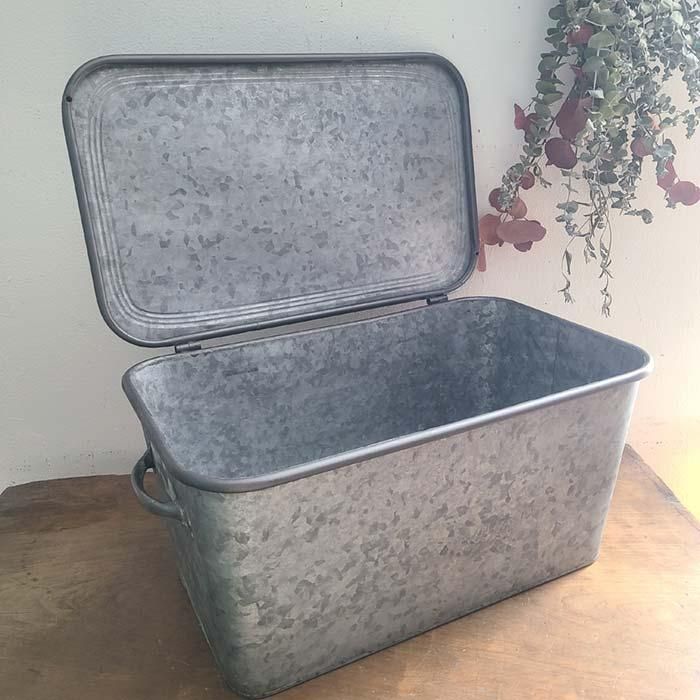 スチールボックス・収納BOX・レトロブリキ風・Lサイズ | 旅するレトロ