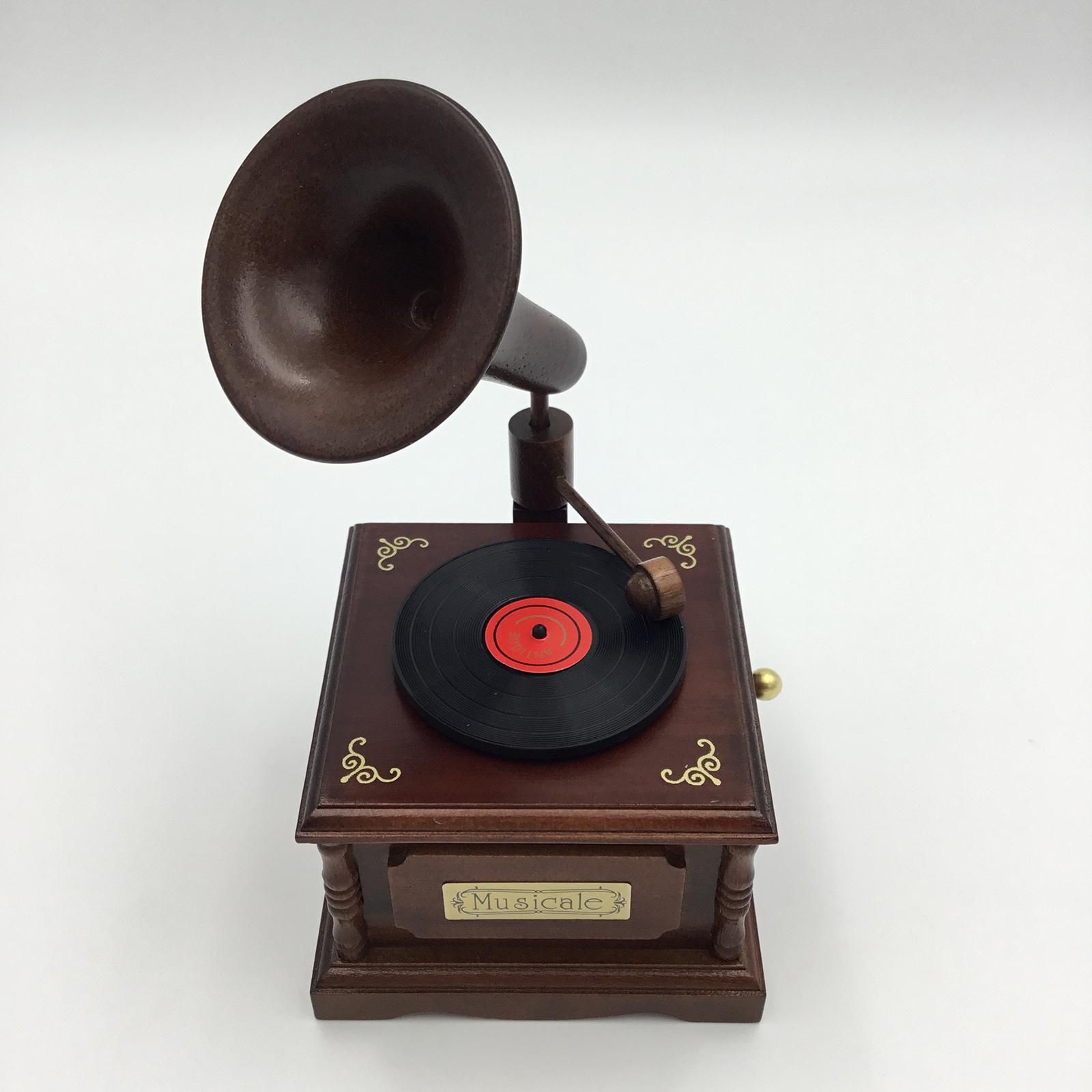 蓄音機型オルゴール「ライムライト」【木製ミニチュアオルゴール