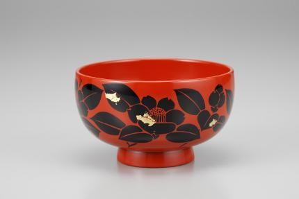 漆絵黒椿 汁椀 - 会津の漆器専門店 合名会社関漆器店 会津ぬり一