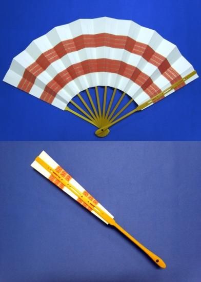 尺一扇 丁子三段水巻（朱） 観世流