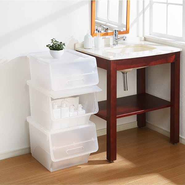 SANKA squ+ サンカ フロック 重ねて使える蓋付き衣装ケース 浅型 froq