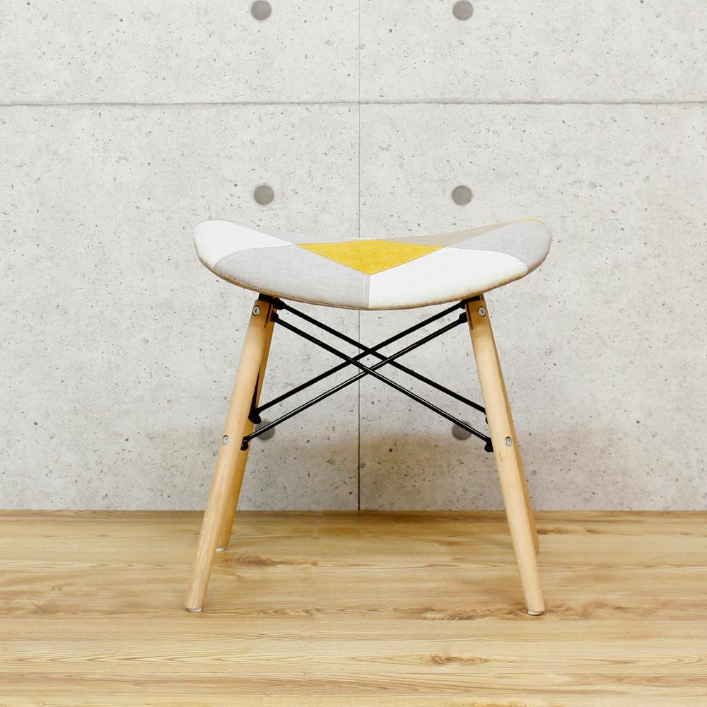 後藤家具物産 パッチワークが可愛いスツール ヨーデル/イエロー色 Size