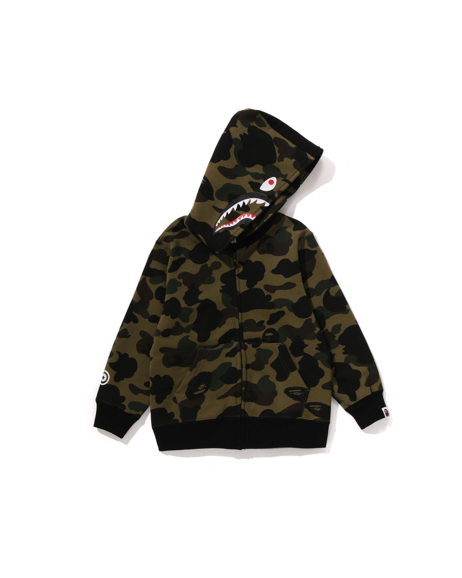 A BATHING APE® Kids 1st Camo Milo Shark Zip Hoodie | Bape official