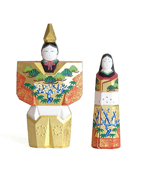 送料無料】奈良一刀彫 神泉作 立雛 4号（三越） | 神泉/シンセン