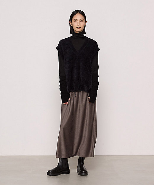 マイクロナイロン フェザーヤーン2wayニットベスト