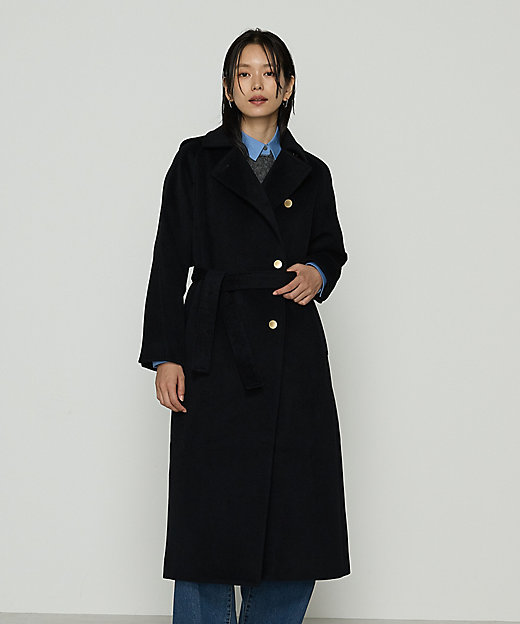 TALLサイズ 〕 アンゴラウール ロングトレンチコート