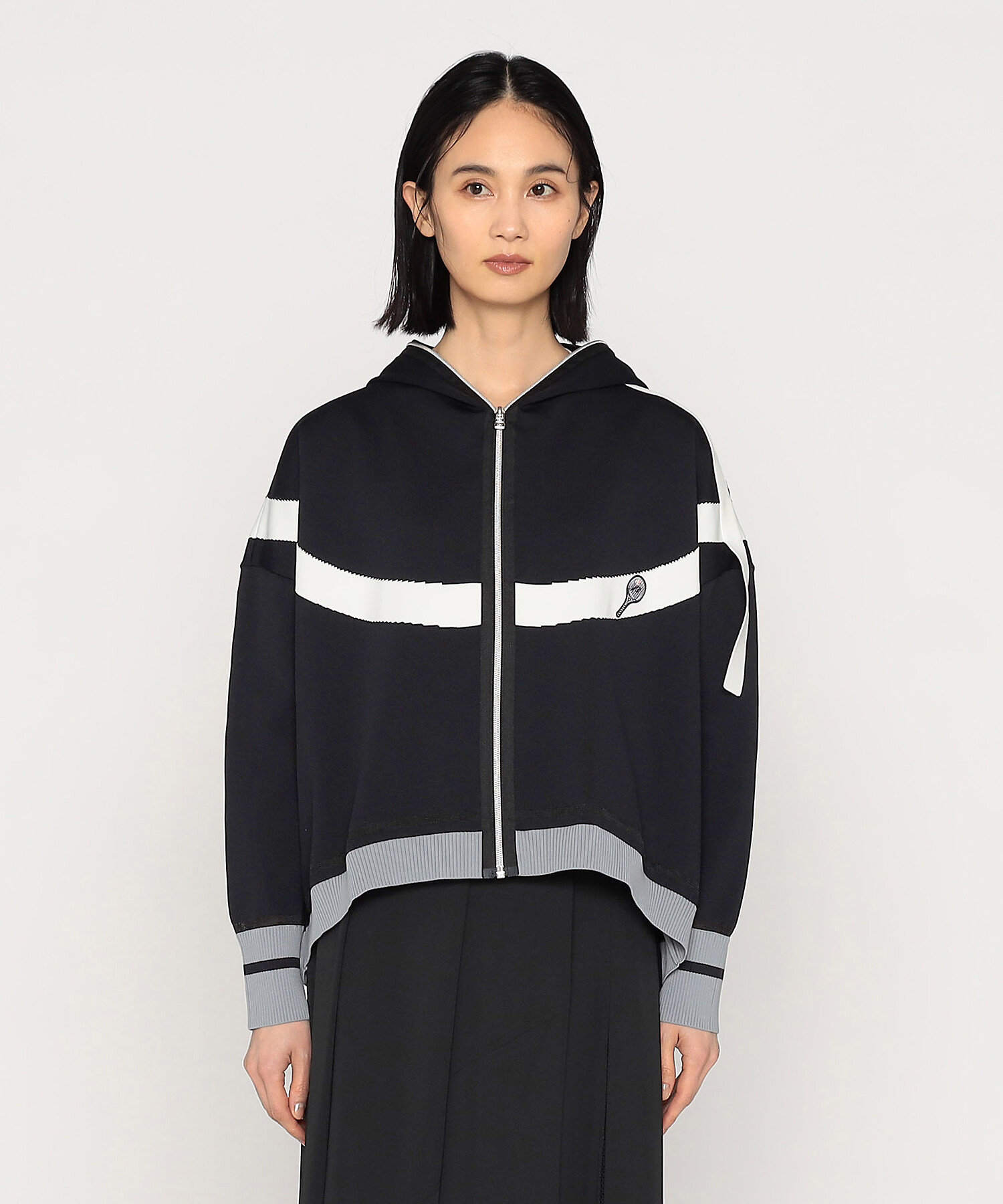 半円ライン入り ニットパーカー（7703IK02） | β (Women