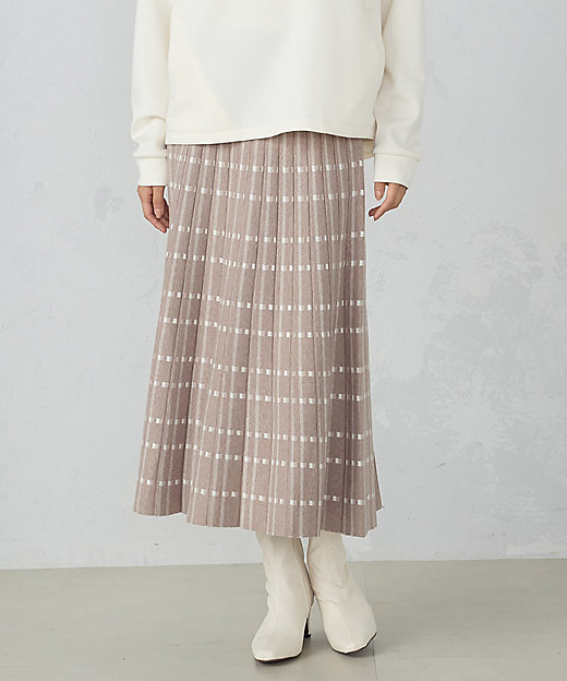 チェック柄 ニットスカート ／ セットアップ対応（1250FI15