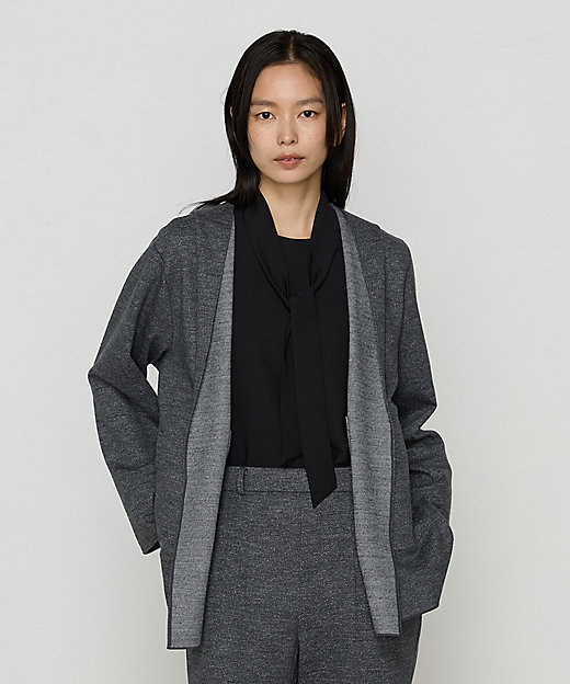 リバーシブル】ウールリバーツイード調 リバー羽織り