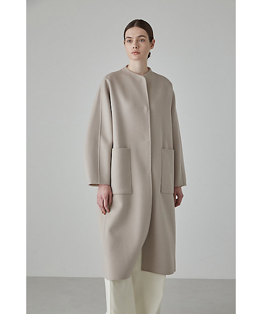 カシミヤ混 2TONE リバーロングコート（5313252001