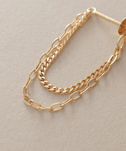 K18キヘイ×長アズキチェーン フープピアス（2002269849