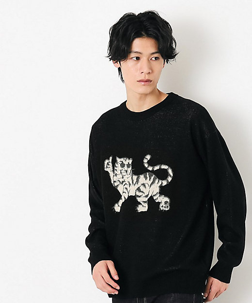 洗える】トラ柄パイル編みニット（2002348982） | Dessin