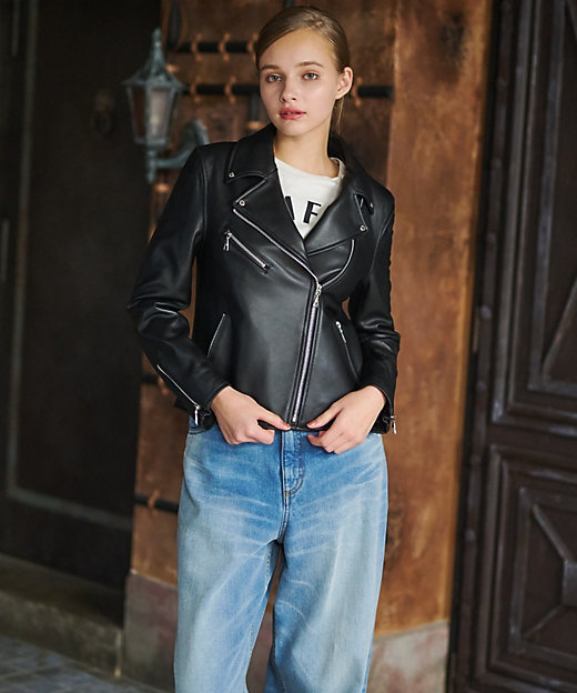 本革】ラムレザーライダースジャケット（2002371772