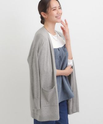 洗える／体型カバー】もちもちタッチが心地よい トッパーカーディガン