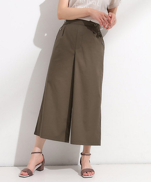 S－LL／ひんやり／UV】すっきり見えマリン風 ガウチョパンツ