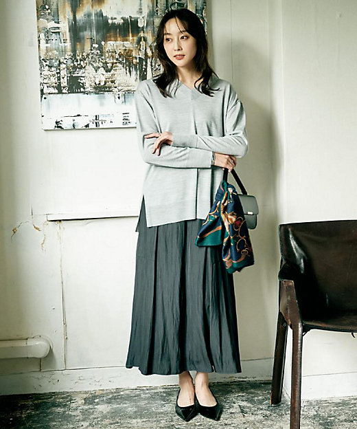 洗える／1枚で着映え】ソフト裾フレアスカート（2002536231