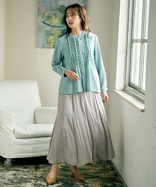 洗える／1枚で着映え】ソフト裾フレアスカート（2002536231