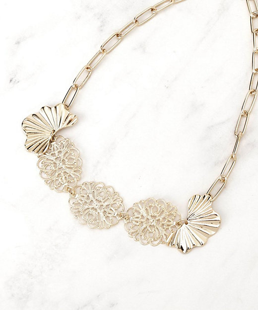 透かし柄】フラワーモチーフネックレス（2002544868