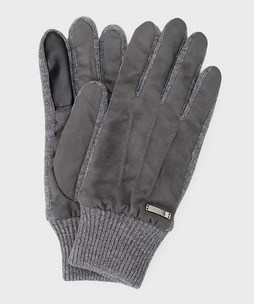 スエード調ニットコンビ ウォッシャブルグローブ