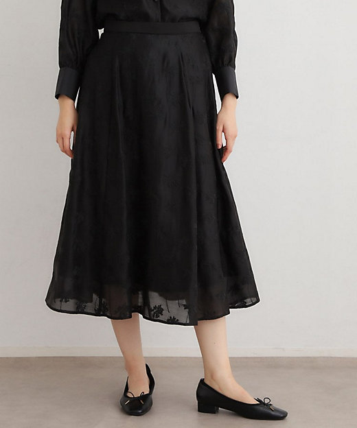 セットアップ可】ランズウィック柄 刺繍フレアスカート