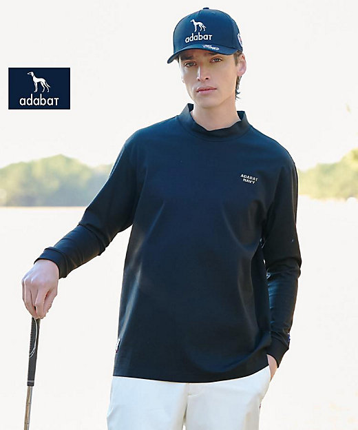 ADABAT NAVY】プラチナポンチ長袖モックT