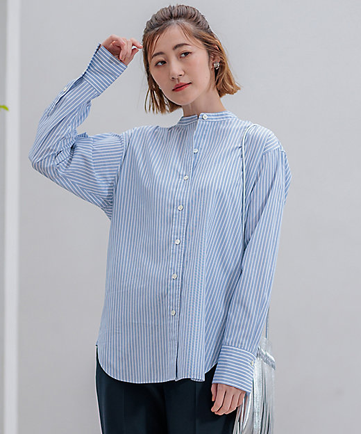 洗える】CANCLINI バンドカラー シャツ（BL23CA0208