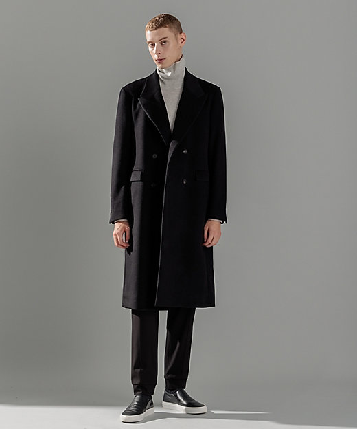 ami ブラウン ダブルブレスト チェスターコート WEB限定】グロッシー